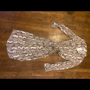 H&M Snake Print Long Sleeve Dress